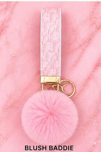 Pretty Savage wristlet with Pom Pom Keychain