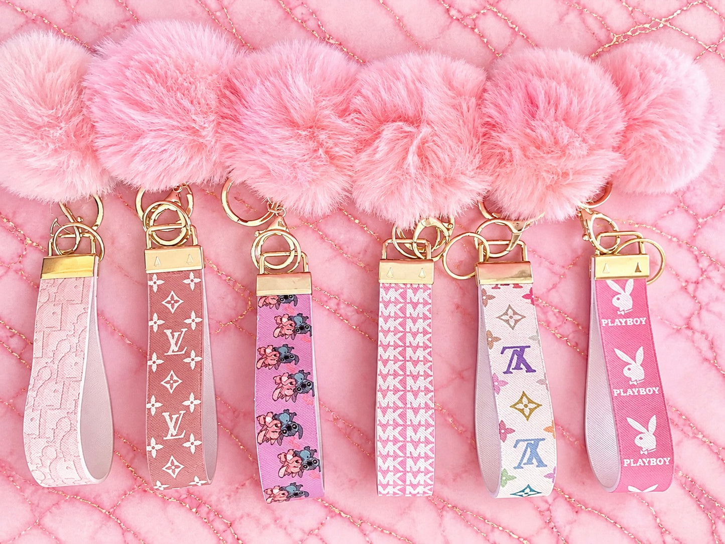 Pretty Savage wristlet with Pom Pom Keychain