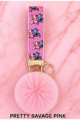 Pretty Savage wristlet with Pom Pom Keychain